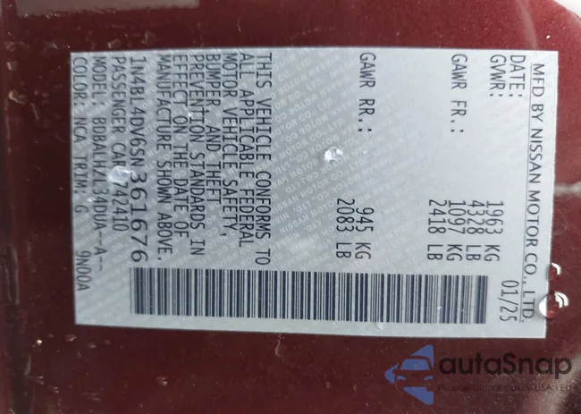 1N4BL4DV6SN361676: 42790288