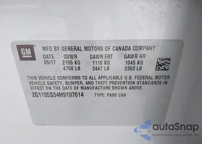 2G1105S34H9197614: 42790512