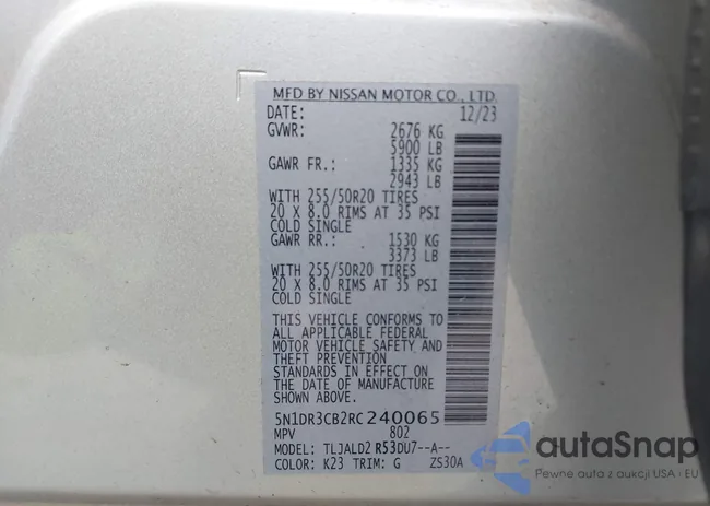 5N1DR3CB2RC240065: 42790542