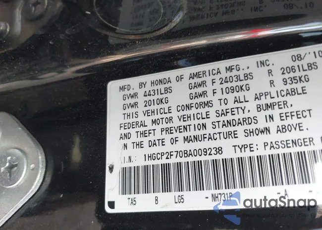 1HGCP2F70BA009238: 42789649