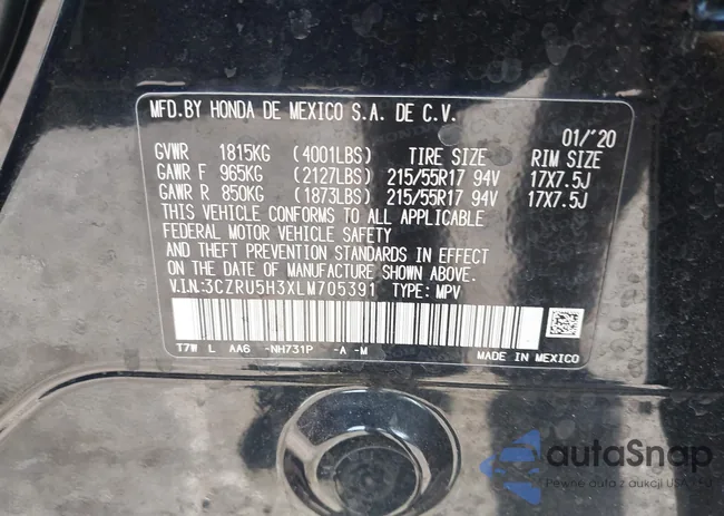 3CZRU5H3XLM705391: 42789720