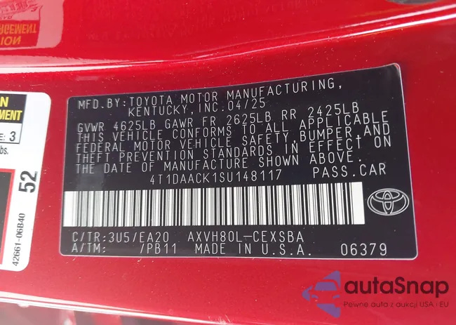4T1DAACK1SU148117: 42789766