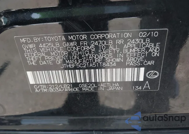 JTHBF5C21A5118434: 42789779