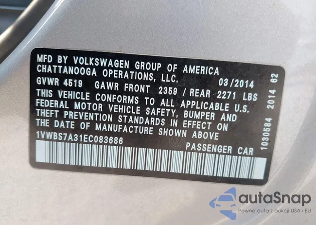 1VWBS7A31EC083686: 42789932