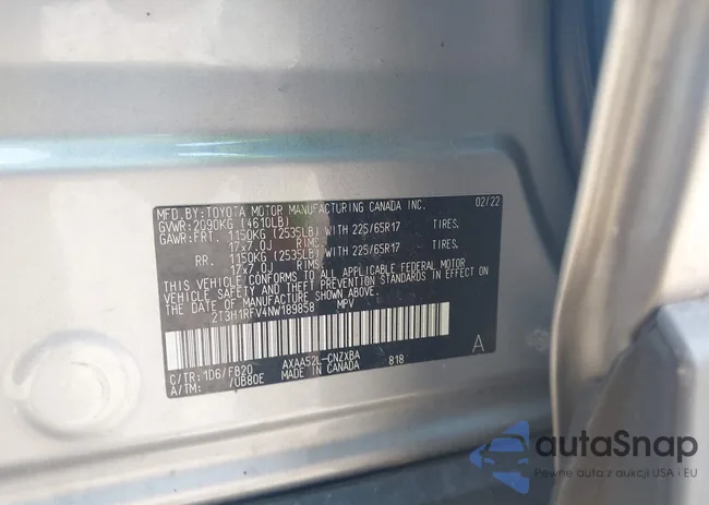 2T3H1RFV4NW189858: 42791031