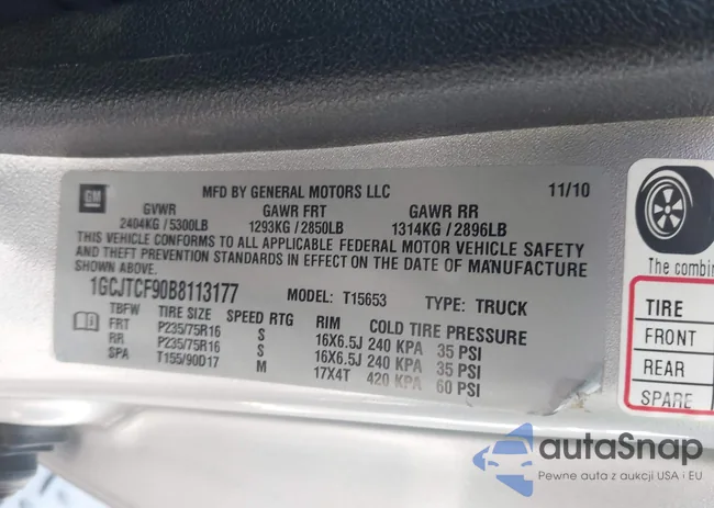 1GCJTCF90B8113177: 42791098