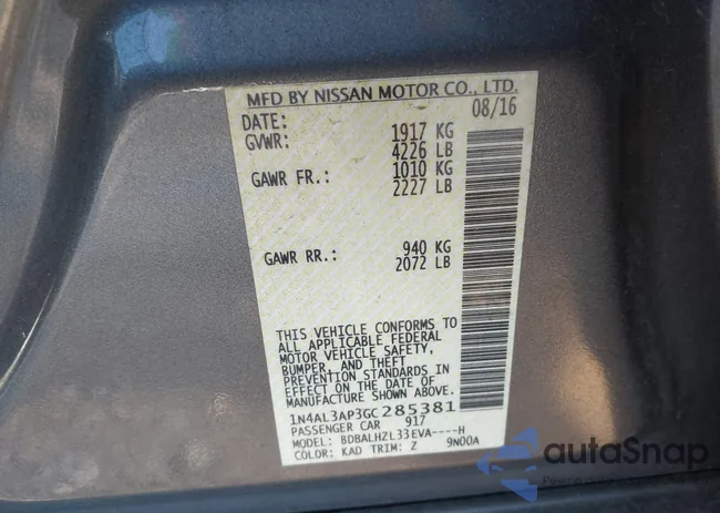 1N4AL3AP3GC285381: 42791140