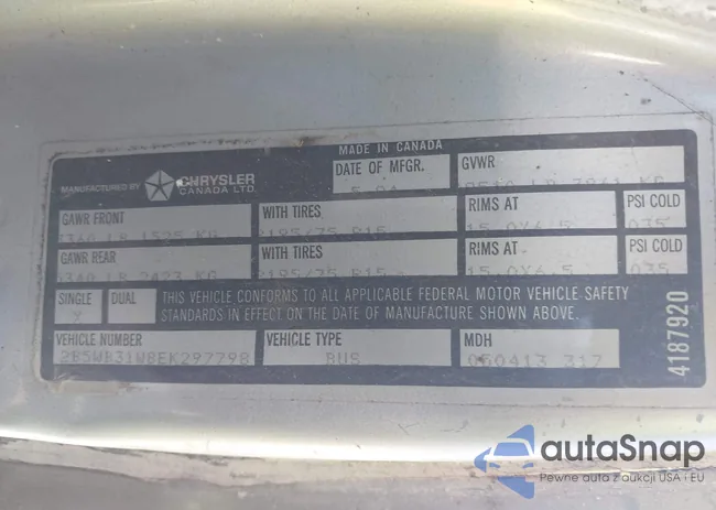 2B5WB31W8EK297798: 42791199