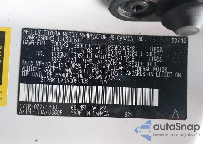 2T2BK1BA1AC055039: 42791390