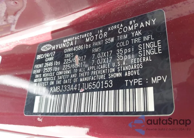 KM8J33A41JU650153: 42791498