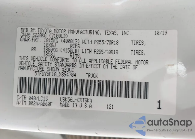 5TFUY5F18LX894784: 42790618