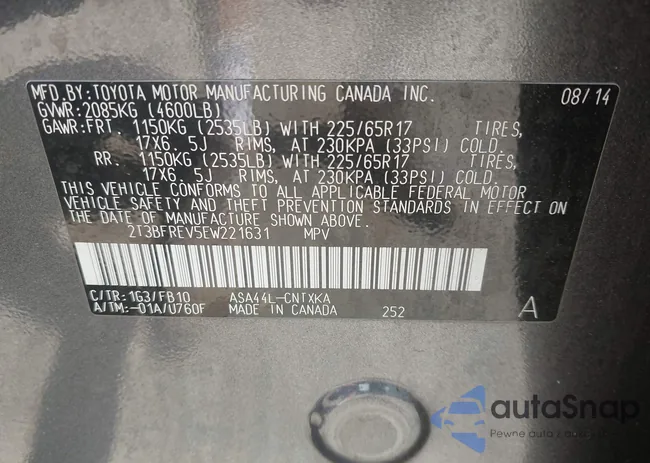 2T3BFREV5EW221631: 42790774