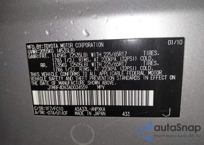 JTMBF4DV3AD034559: 42790904