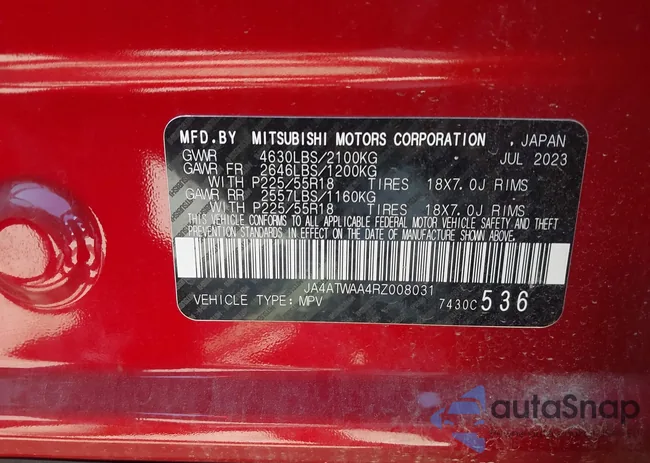 JA4ATWAA4RZ008031: 42791982