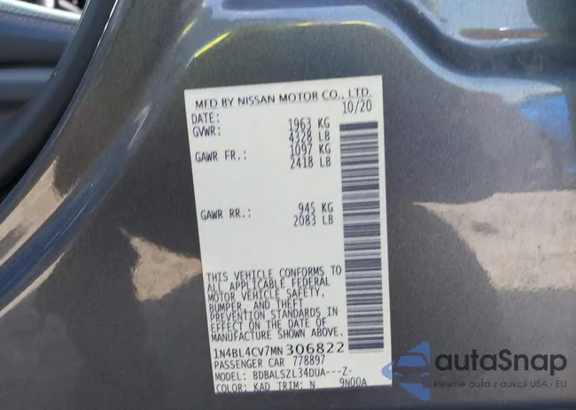 1N4BL4CV7MN306822: 42792200