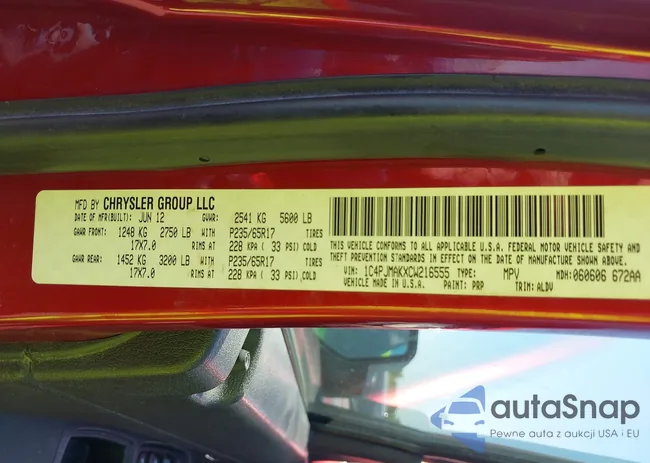 1C4PJMAKXCW216555: 42792203