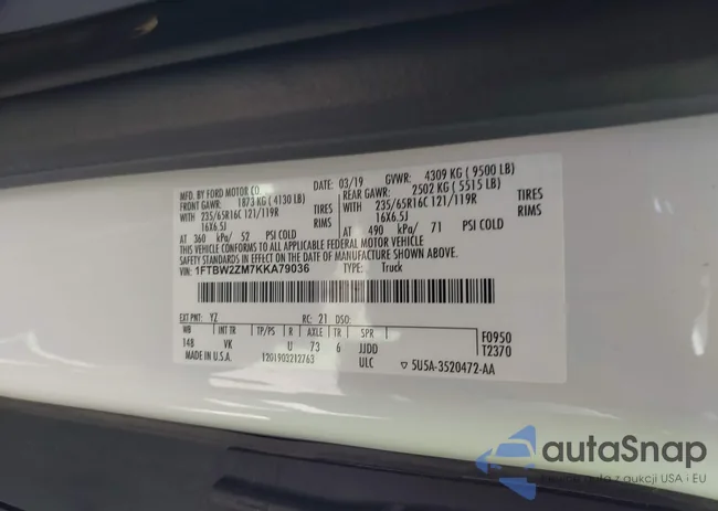 1FTBW2ZM7KKA79036: 42792287