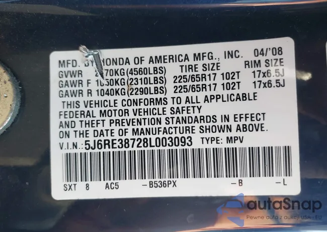 5J6RE38728L003093: 42792363