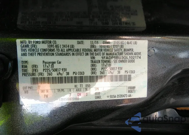 1FADP5BU3GL102174: 42792454