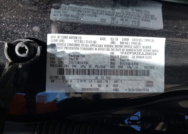 1FADP3K2XJL298334: 42792460