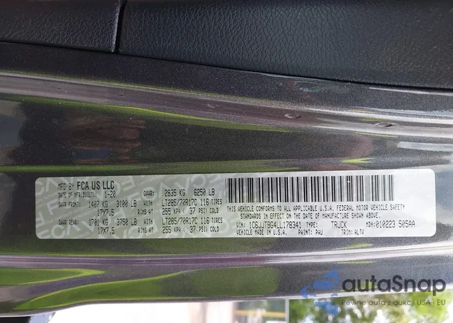 1C6JJTBG4LL178341: 42792513