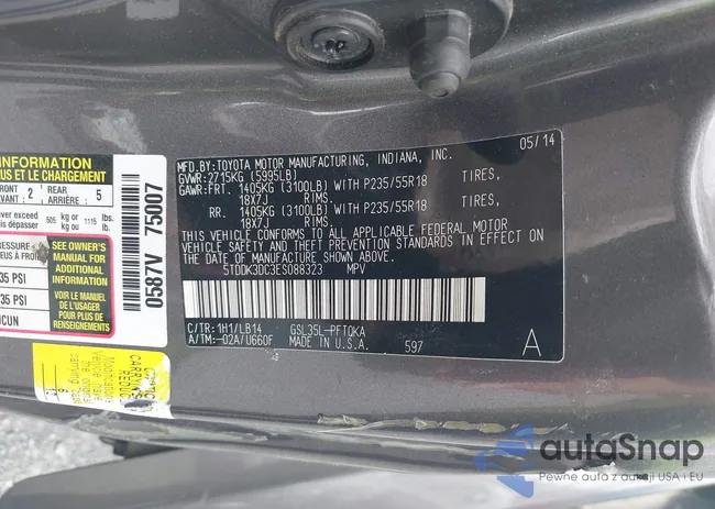 5TDDK3DC3ES088323: 42791617