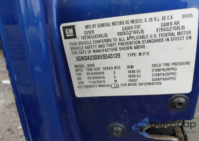 3GNDA23DX6S543129: 42792989