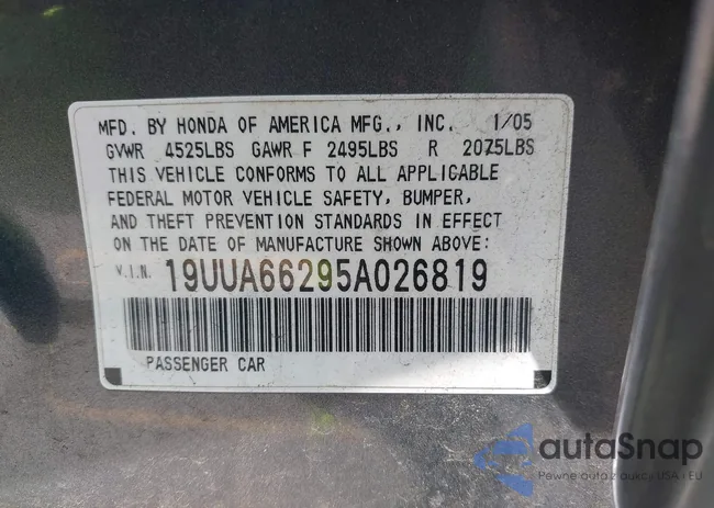 19UUA66295A026819: 42792996