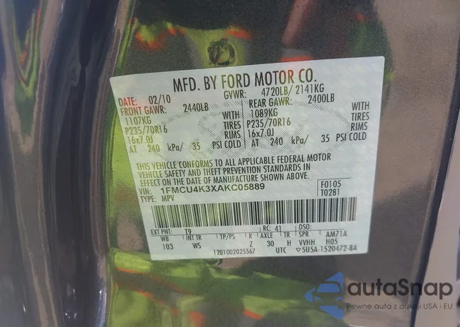 1FMCU4K3XAKC05889: 42793181