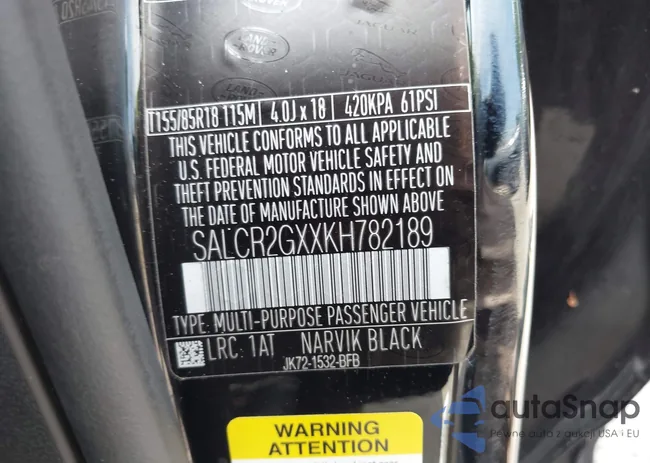 SALCR2GXXKH782189: 42793219