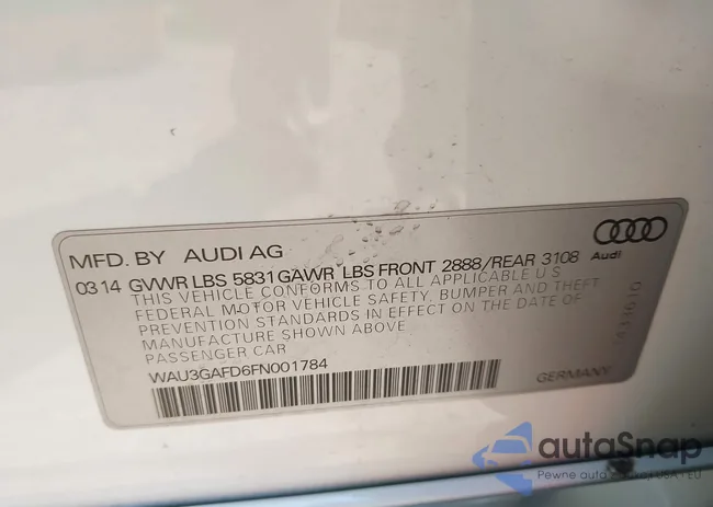 WAU3GAFD6FN001784: 42793231
