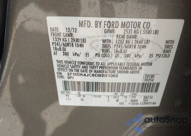 2FMDK4JC8DBB51065: 42793234