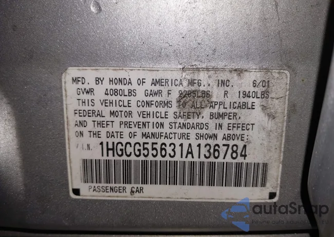 1HGCG55631A136784: 42793260