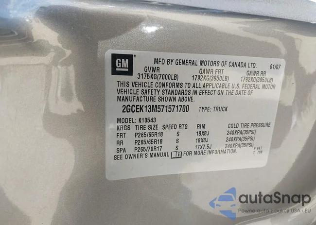 2GCEK13M571571700: 42793378