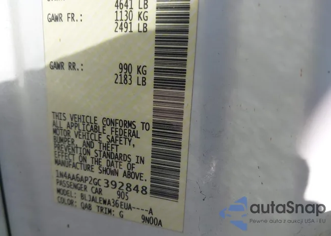 1N4AA6AP2GC392848: 42793478