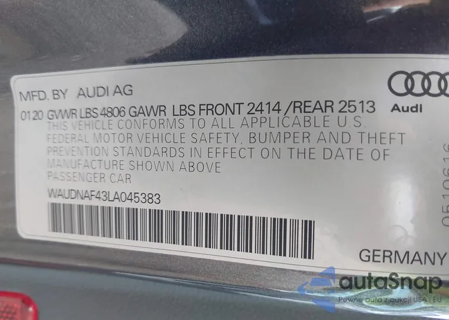 WAUDNAF43LA045383: 42793559