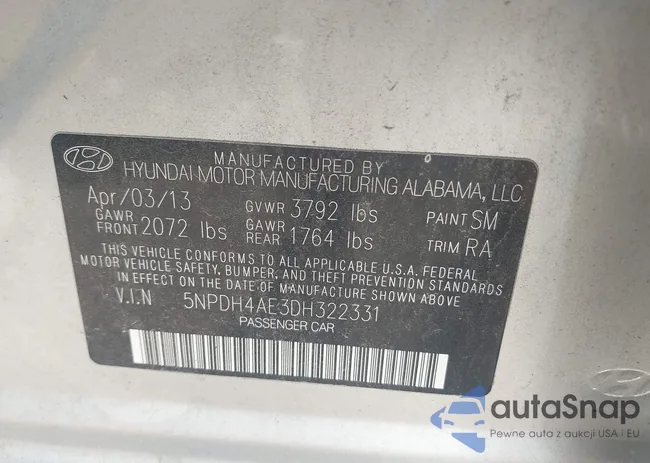 5NPDH4AE3DH322331: 42792638