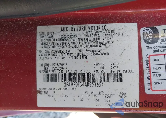 3FAHP0JG4AR251654: 42792661