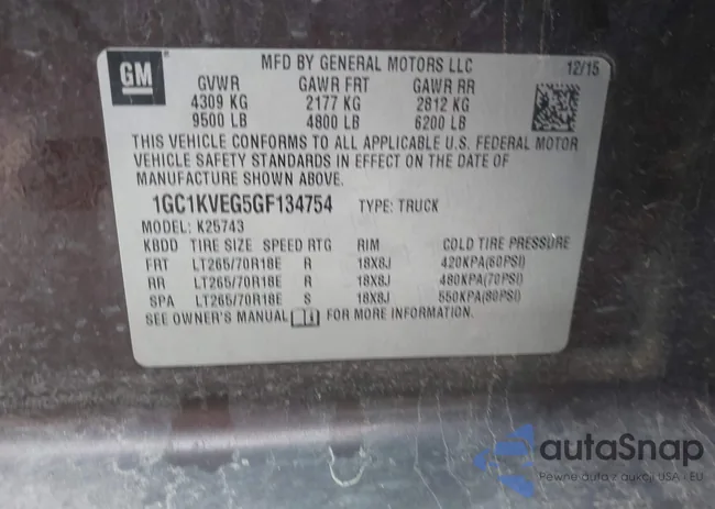 1GC1KVEG5GF134754: 42792678