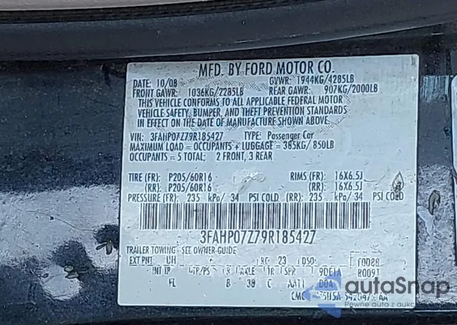 3FAHP07Z79R185427: 42792698