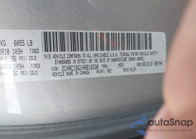 2C4RC1BG1HR816330: 42794039