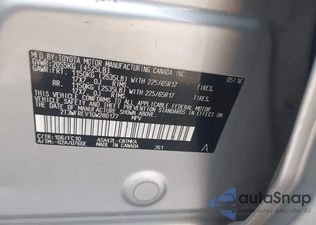 2T3WFREV1GW280177: 42794101