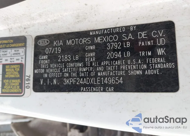 3KPF24ADXLE149654: 42794211