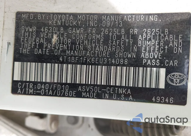 4T1BF1FK6EU314088: 42794261