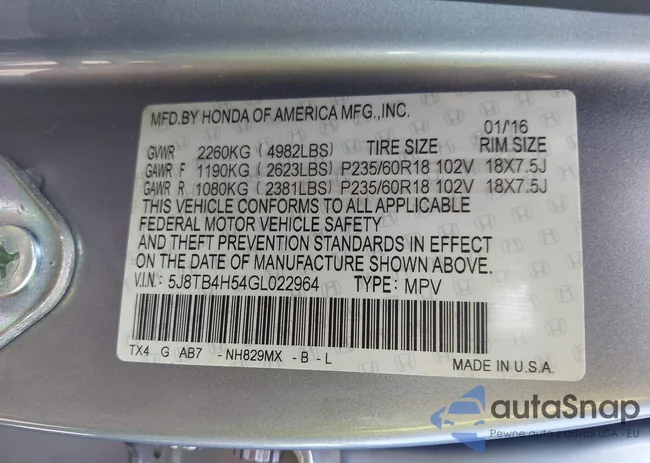 5J8TB4H54GL022964: 42794277