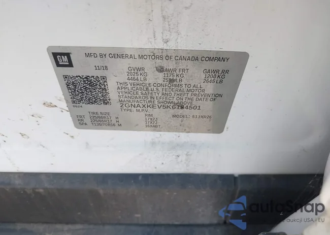 2GNAXKEV5K6184501: 42794469