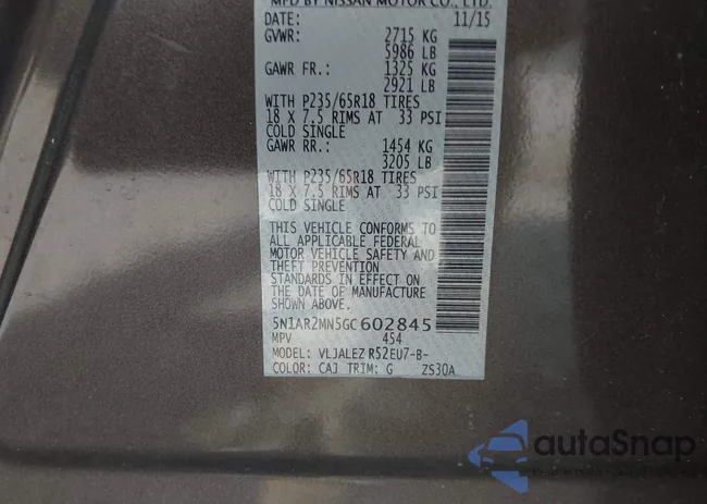 5N1AR2MN5GC602845: 42794507