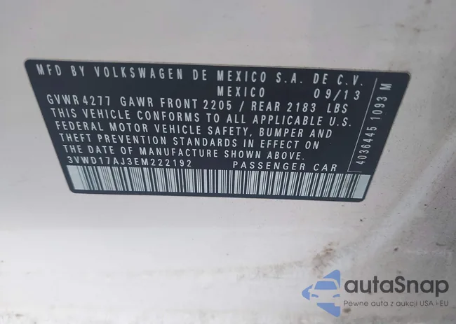 3VWD17AJ3EM222192: 42794521