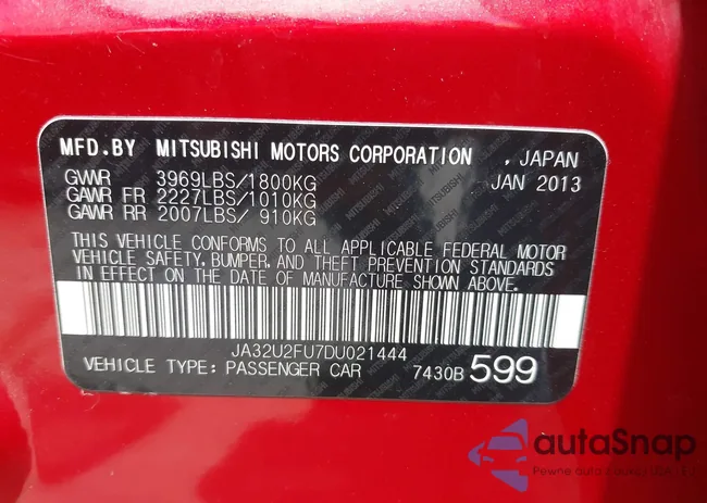 JA32U2FU7DU021444: 42793581