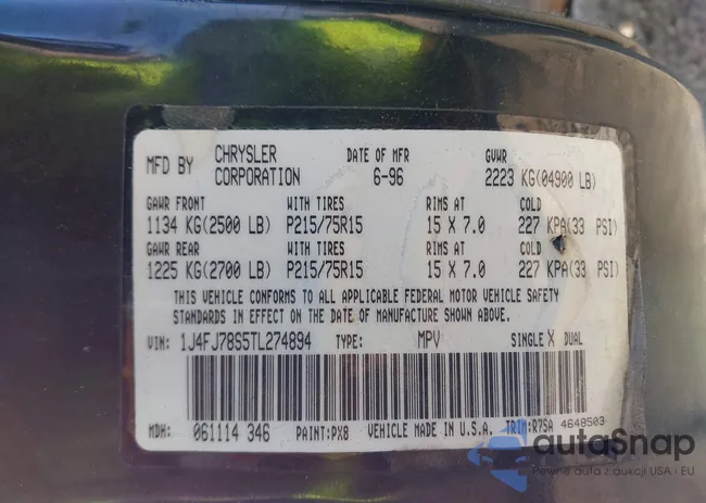 1J4FJ78S5TL274894: 42793584